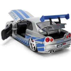 Fast & Furious 25th Anniversary BRIAN's Nissan Skyline GT-R - Brushed Metal Finish 1:24 Scale Diecast Model Car by Jada Toys
