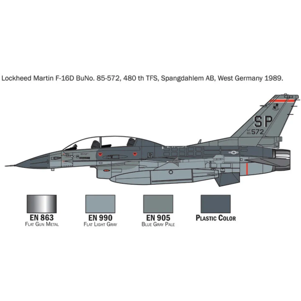 F-16 C/D Night Falcon 1/72 Kit 1:72 Scale Plastic Model Kit by Italeri