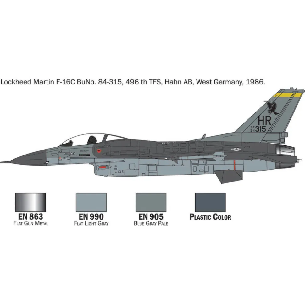 F-16 C/D Night Falcon 1/72 Kit 1:72 Scale Plastic Model Kit by Italeri
