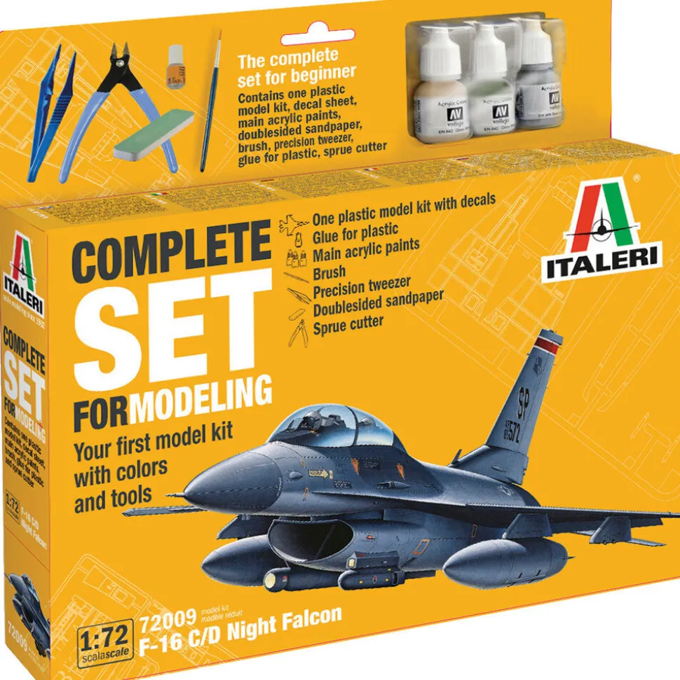 F-16 C/D Night Falcon 1/72 Kit 1:72 Scale Plastic Model Kit by Italeri