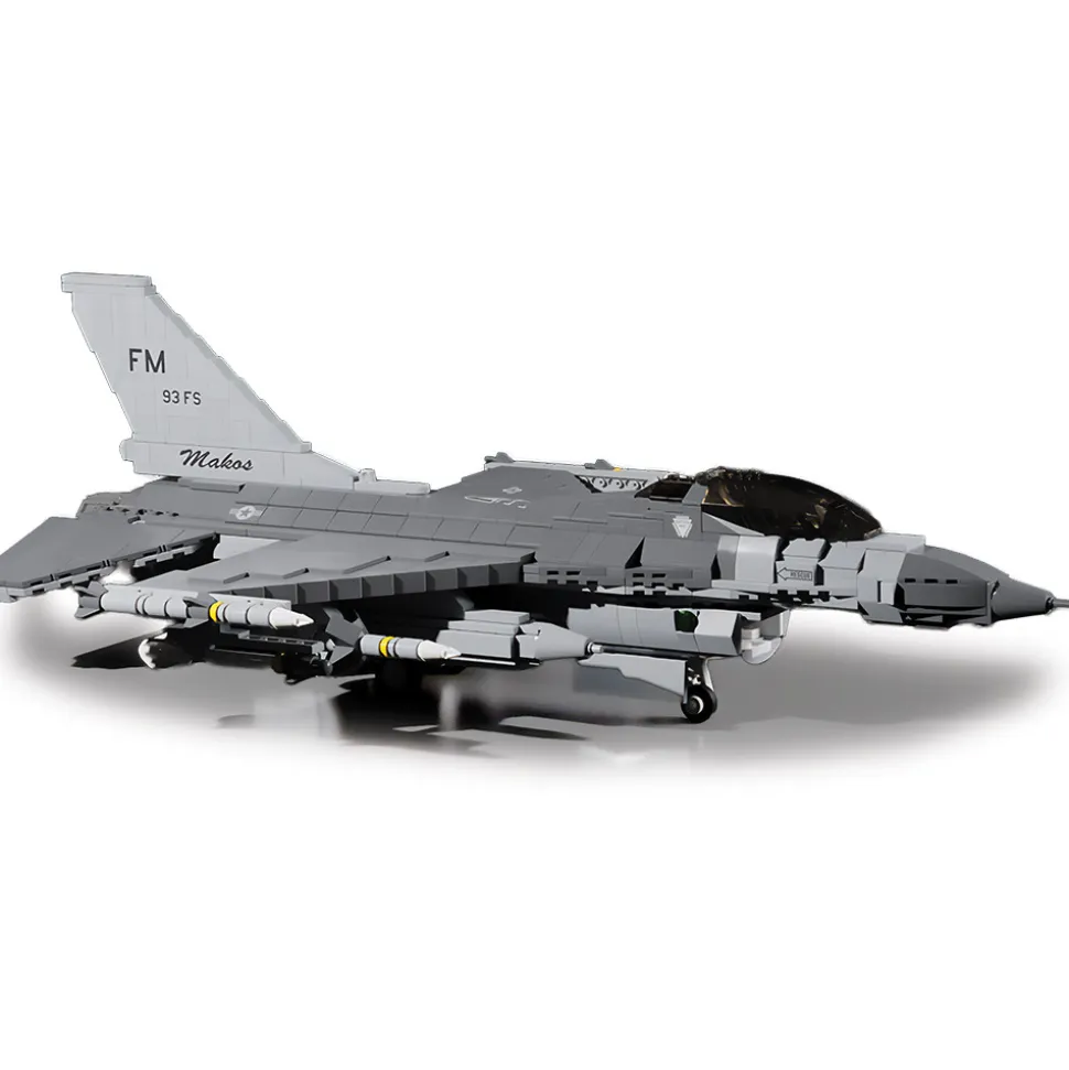 F- 16C Fighting Falcon Building Block Model - 1112 Pieces 1:48 Scale Building Brick Set by Atom Brick Company