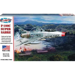 F-100C Super Sabre with Swivel Stand 1/70 Scale Kit 1:70 Scale Plastic by Atlantis Models