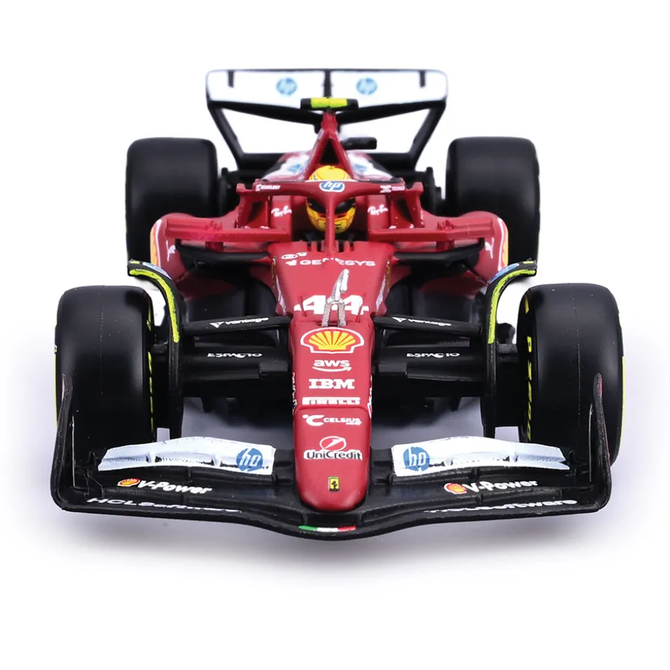 2025 Ferrari F1 Season Car w/ helmet - #44 Hamilton 1:43 Scale Diecast Model Car by Bburago