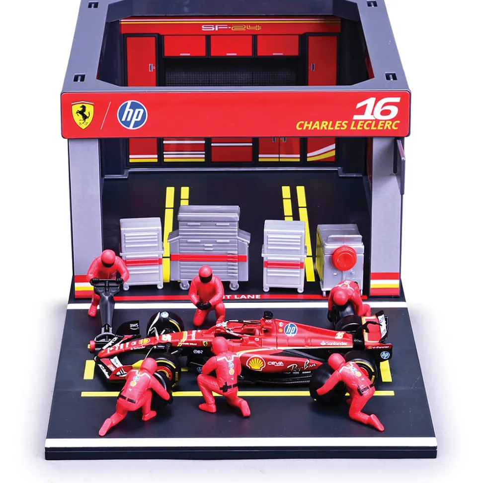 2024 Ferrari F1 SF-24 Pit Pass - Leclerc #16 1:43 Scale Diecast Model Car by Bburago