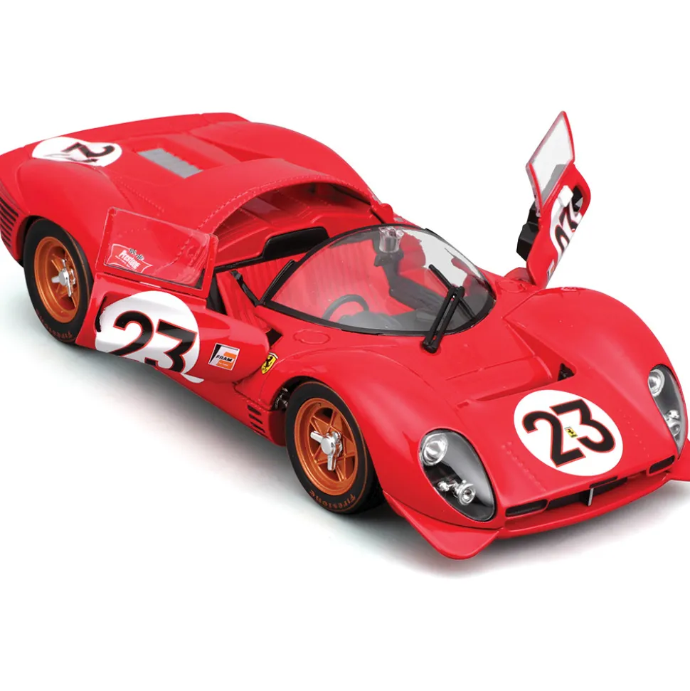1967 Ferrari 330 P4 Daytona Diecast Model Kit - Red #23 1:24 Scale Diecast Model Kit by Bburago
