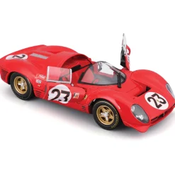 1967 Ferrari 330 P4 Daytona - Red #23 1:24 Scale Diecast Model Car by Bburago