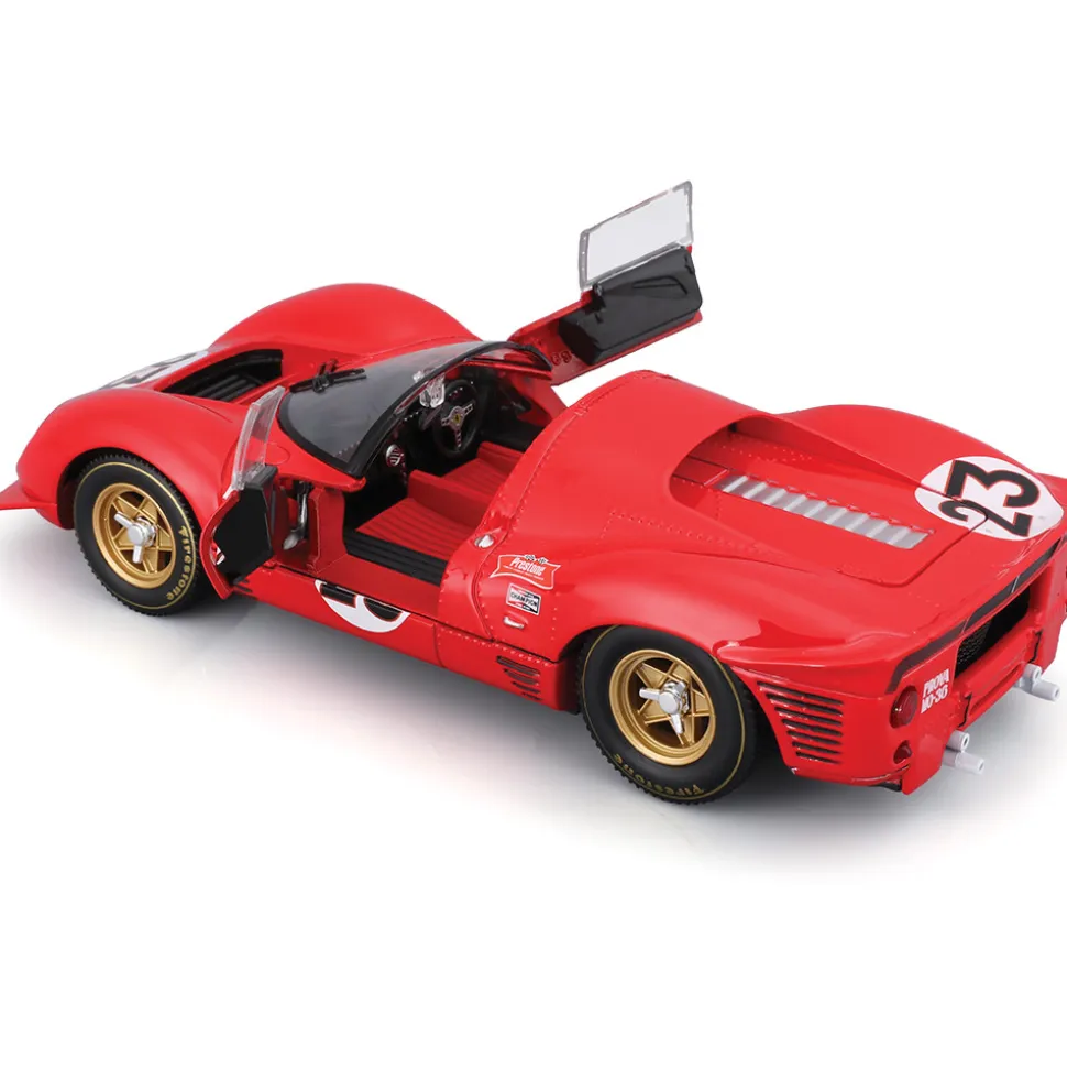 1967 Ferrari 330 P4 Daytona - Red #23 1:24 Scale Diecast Model Car by Bburago