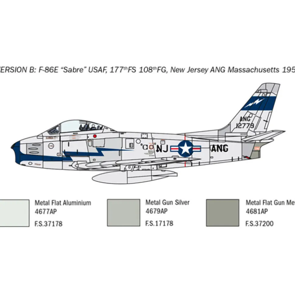F-86E Sabre 1/48 Kit 1:48 Scale Plastic Model Kit by Italeri