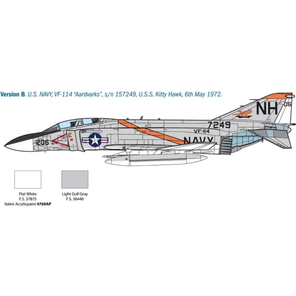 F-4J Phantom II 1/48 Kit 1:48 Scale Plastic Model Kit by Italeri