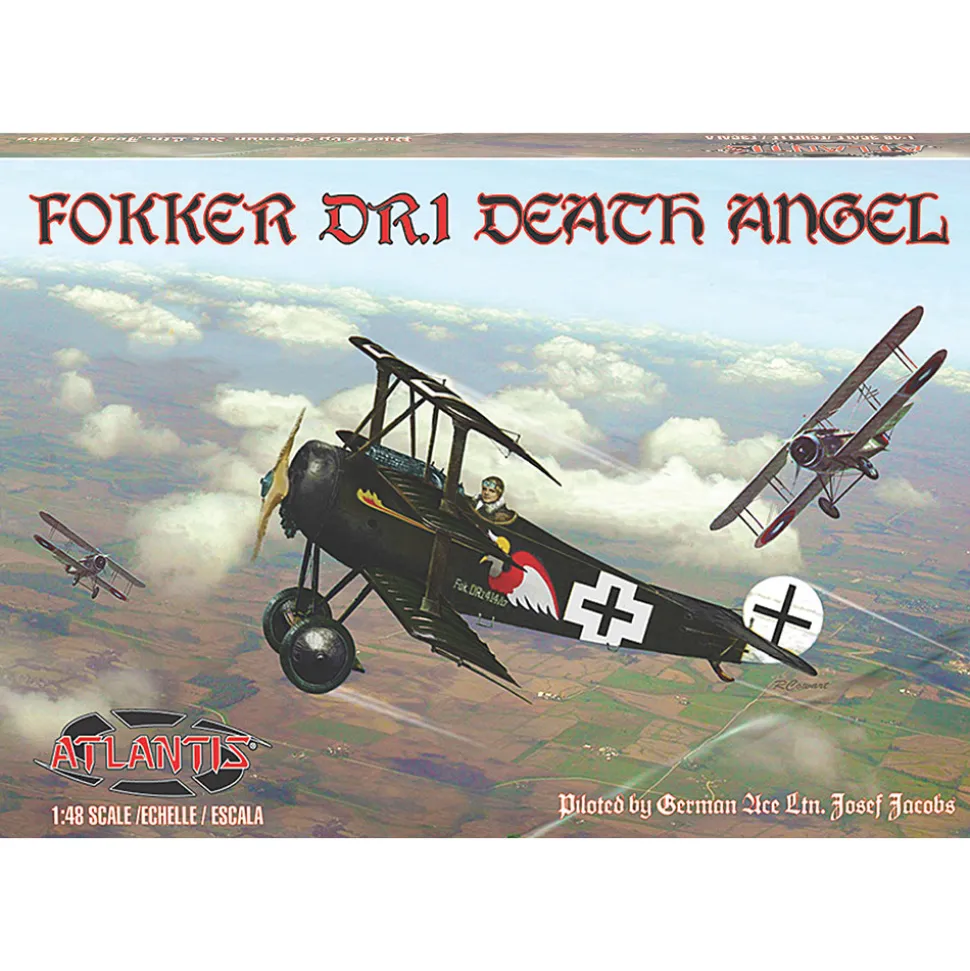 Fokker DR1 Death Angel 1/48 Kit with Trading Card Atlantis (A103) 1:48 scale Plastic by Atlantis Models