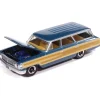 1964 Ford Country Squire - Guardsman Blue w/Honey Colored Wood Trim 1:64 Scale Diecast Model Car by Auto World