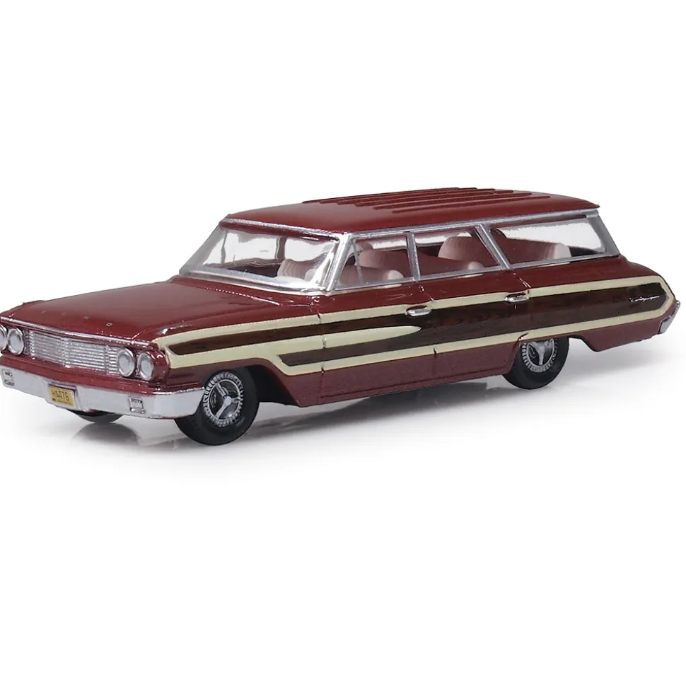 1964 Ford Country Squire - Vintage Burgundy 1:87 Scale Diecast Model Car by Oxford Diecast