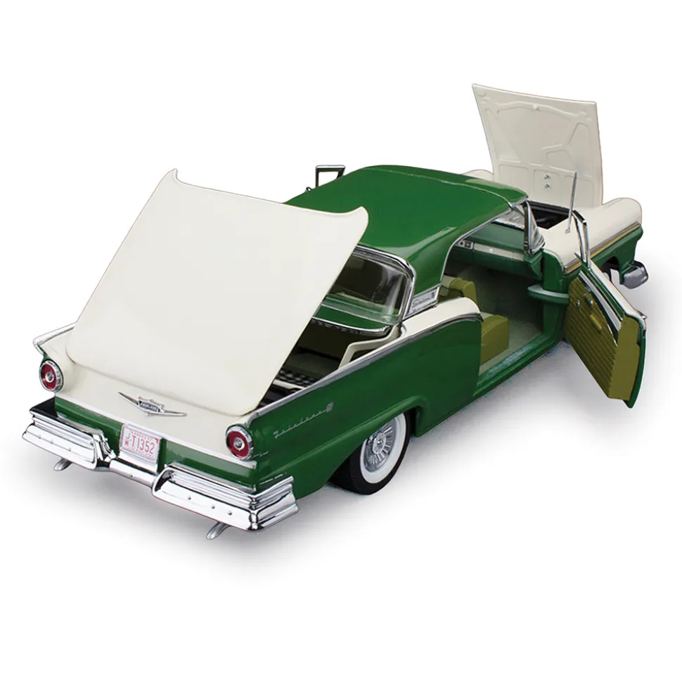 1957 Ford Fairlane 500 Skyliner - Cumberland Green/Colonial White 1:18 Scale Diecast Model Car by Sunstar