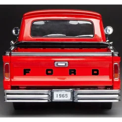 1965 Ford F-100 Custom Cab Pickup - Red & Black 1:18 Scale Diecast Model Truck by Sunstar
