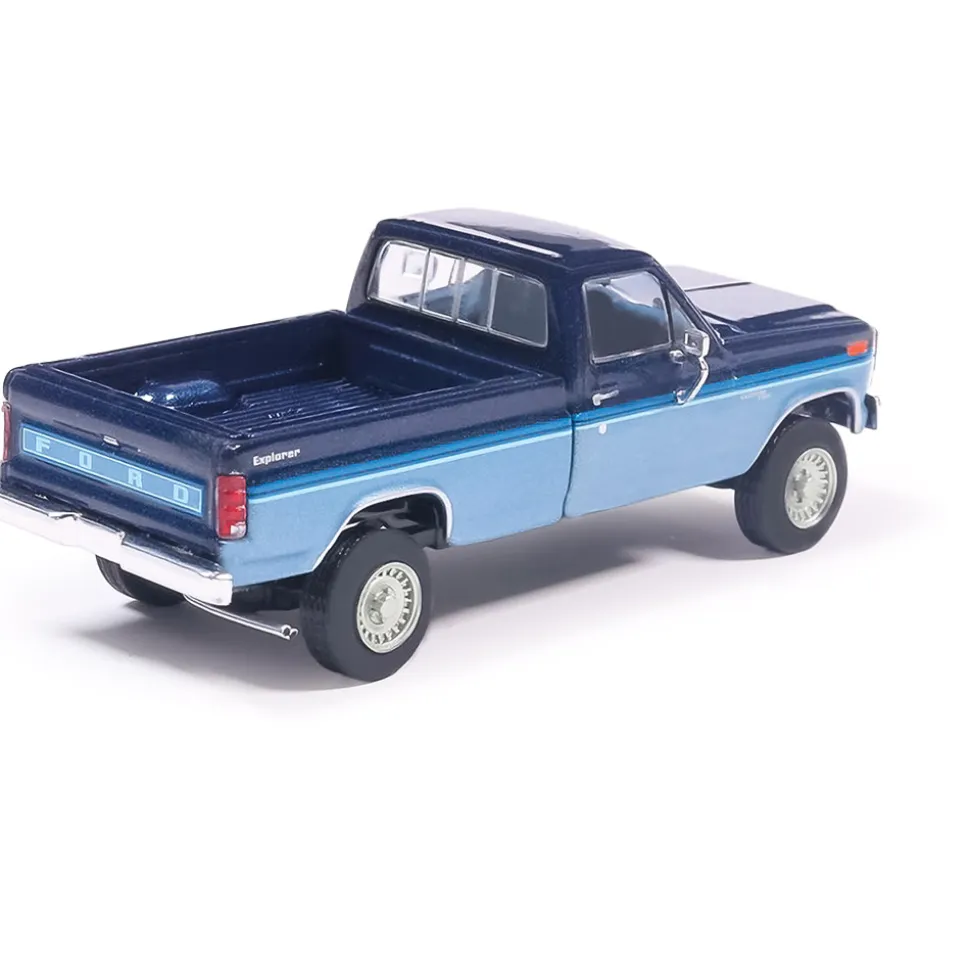 1981 Ford F-150 Custom Explorer Short Bed Styleside 4X2 - Midnight Blue Tu-Tone 1:64 Scale Diecast Model Truck by IXO Models