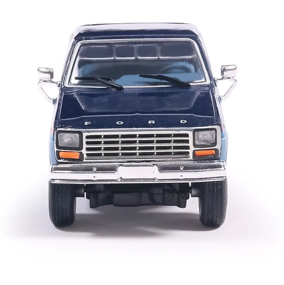 1981 Ford F-150 Custom Explorer Short Bed Styleside 4X2 - Midnight Blue Tu-Tone 1:64 Scale Diecast Model Truck by IXO Models