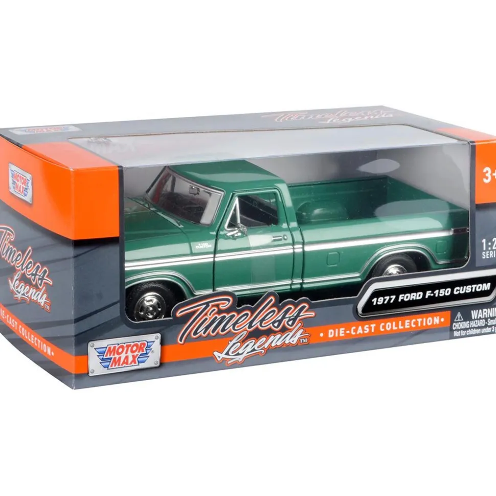 1977 Ford F-150 Custom Pickup - Jade Glow 1:24 Scale Diecast Model Truck by Motormax