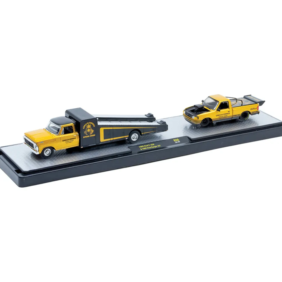 1969 Ford F-350 & 1995 Ford Ranger XLT Diecast Collection 1:64 Scale Diecast Model Truck by M2 Machines