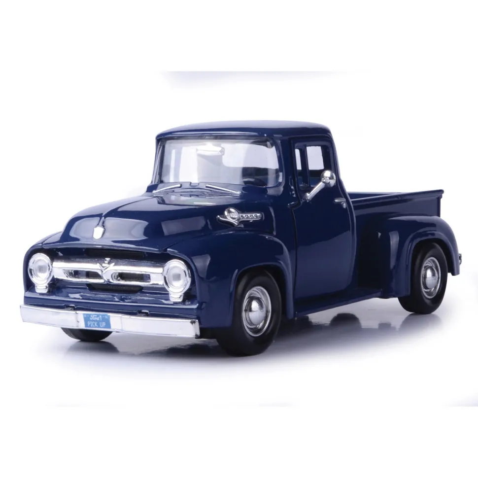 1956 Ford F-100 Pickup - Dark Blue 1:24 Scale Diecast Model Truck by Motormax