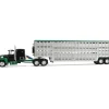 Ford LTL 9000 with 60" Flat Top Sleeper & 45' Wilson Vintage Livestock Trailer 1:64 Scale Diecast Model Truck by Diecast Promotions