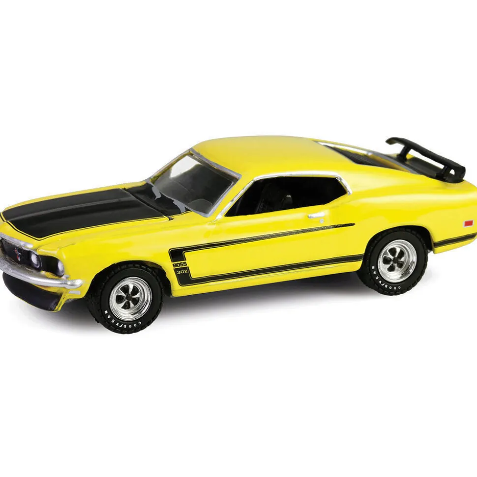 1969 Ford Mustang Boss 302 - Bright Yellow (Scottsdale 2024) 1:64 Scale Diecast Model Car by Greenlight