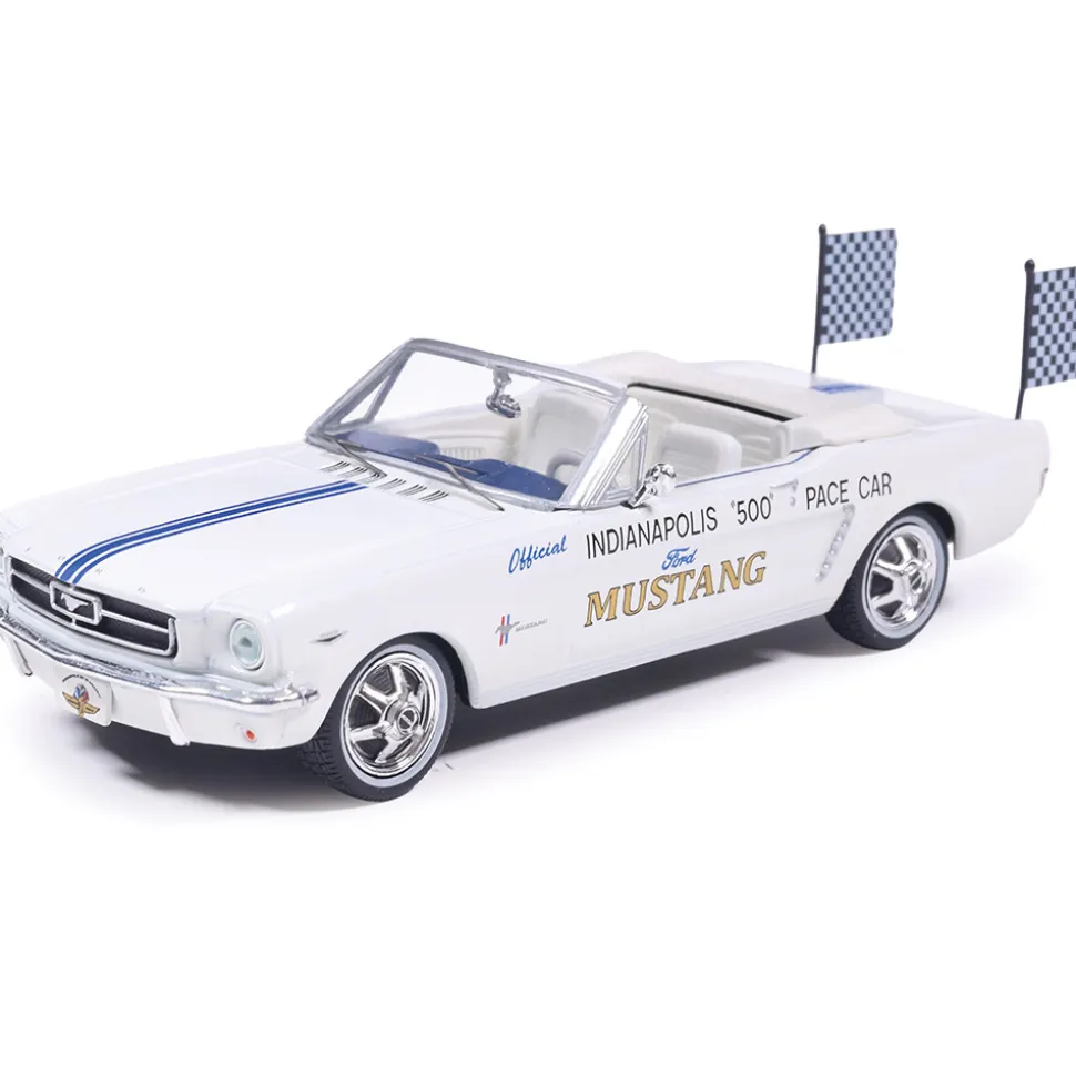 1964 1/2 Ford Mustang Indianapolis 500 Pace Car - White 1:43 Scale Diecast Model Car by IXO Models