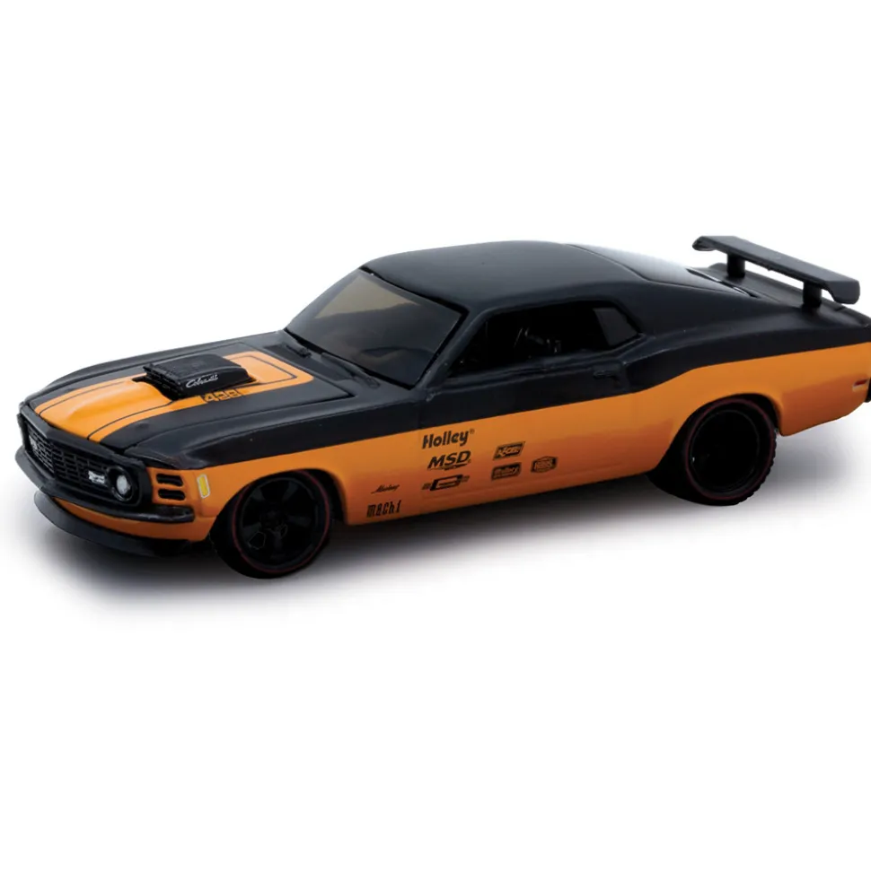 1970 Ford Mustang Mach 1 428 - Orange & Black 1:64 Scale Diecast Model Car by M2 Machines