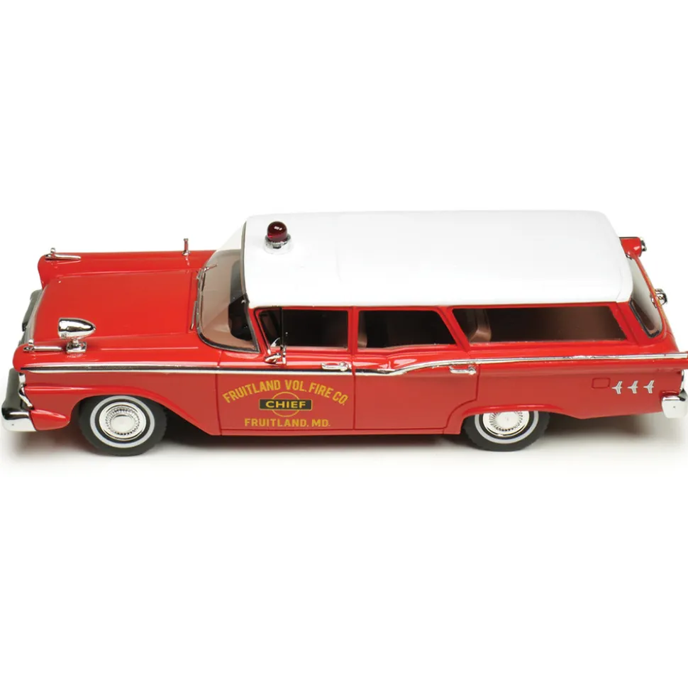 1959 Ford Station Wagon - Volunteer Fire Chief 1:43 Scale Cast Resin Model Car by Goldvarg Collection