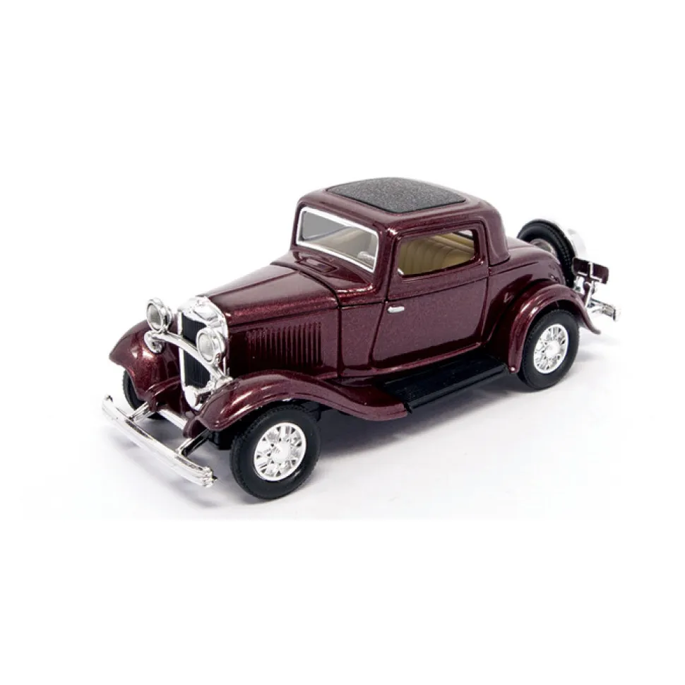 1932 Ford 3-Window Coupe - Burgundy 1:43 Scale Diecast Model by Road Signature