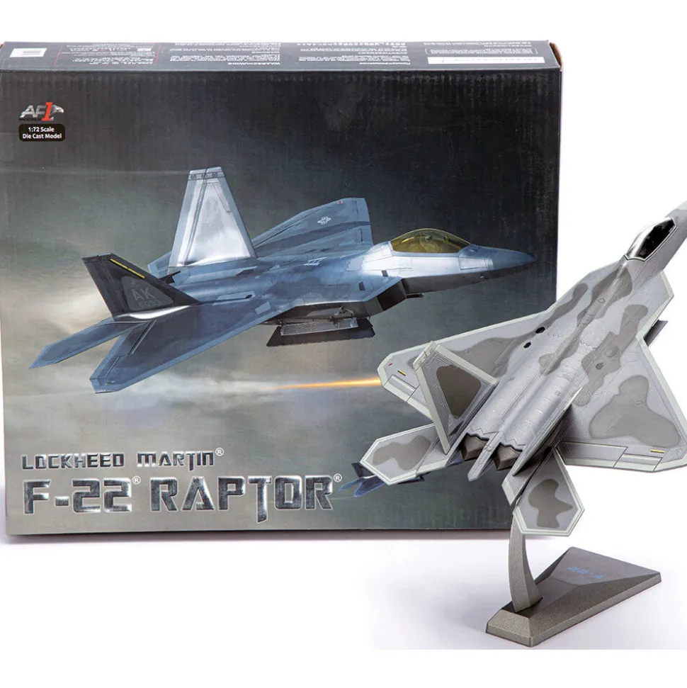 F-22 Raptor 1/72 Die Cast Model - AF1-0117D Pair-O-Dice, 90th FS, Elmendorf AFB 1:72 Scale by Air Force 1