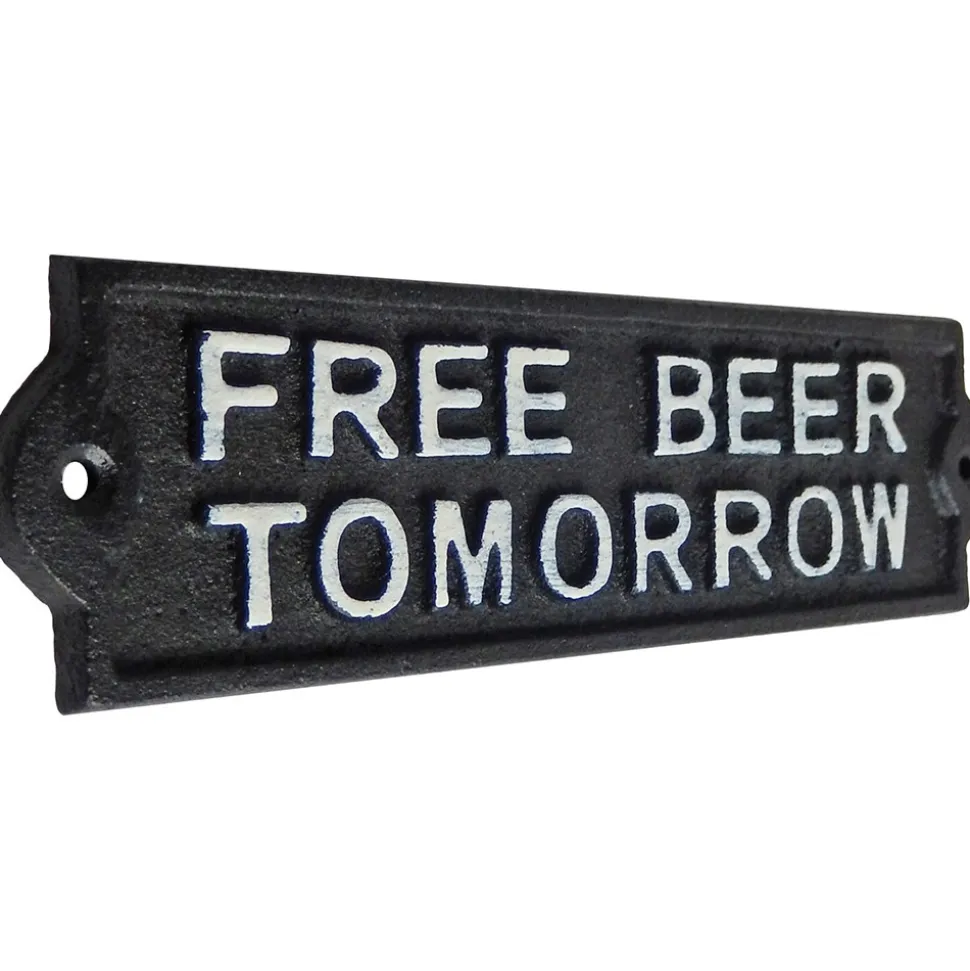Free Beer Tomorrow Cast Iron Wall Sign Iron and Blossom (58028) by Iron and Blossom