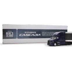 Freightliner® Fifth Gen Cascadia Raised Roof Sleeper & 53' Utility Trailer w/Skirts 1:64 Scale Diecast Model Truck by Diecast Promotions