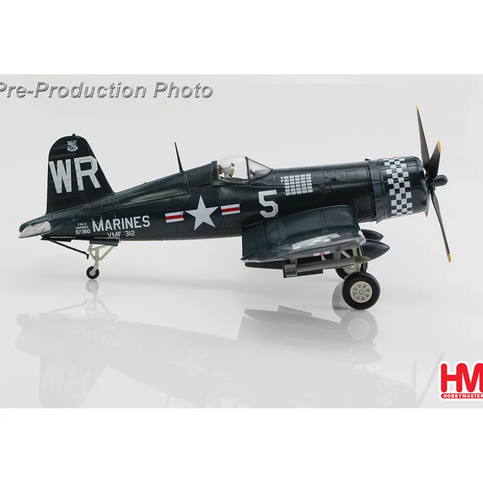 F4U-4 CORSAIR 1/48 DIE CAST MODEL - HA8228 Capt. Phillip C. Delong, VMF-312, USS Bataan, April 1951 1:48 scale Metal by Hobby Master