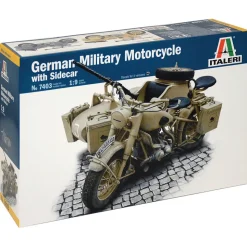 German Motorcycle With Sidecar 1/9 Kit 1:9 Scale Plastic Model Kit by Italeri