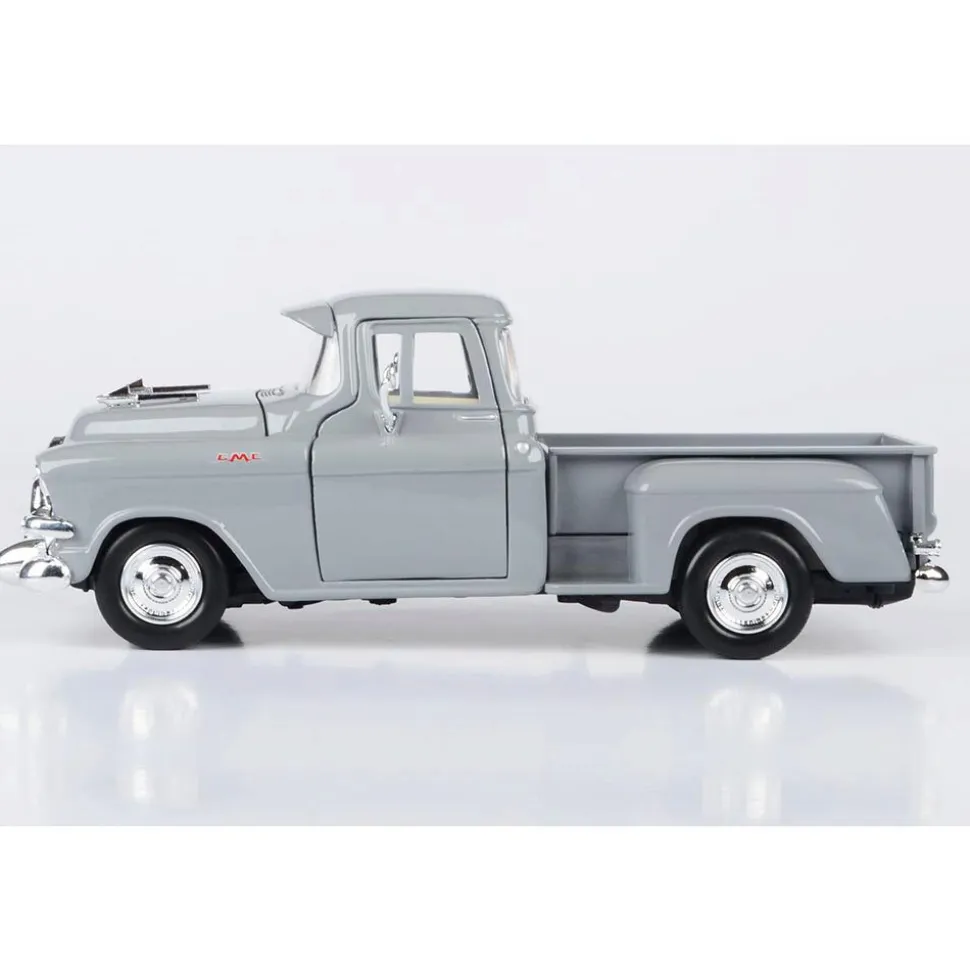 1957 GMC Blue Chip Pickup - Gray 1:24 Scale Diecast Model Truck by Motormax