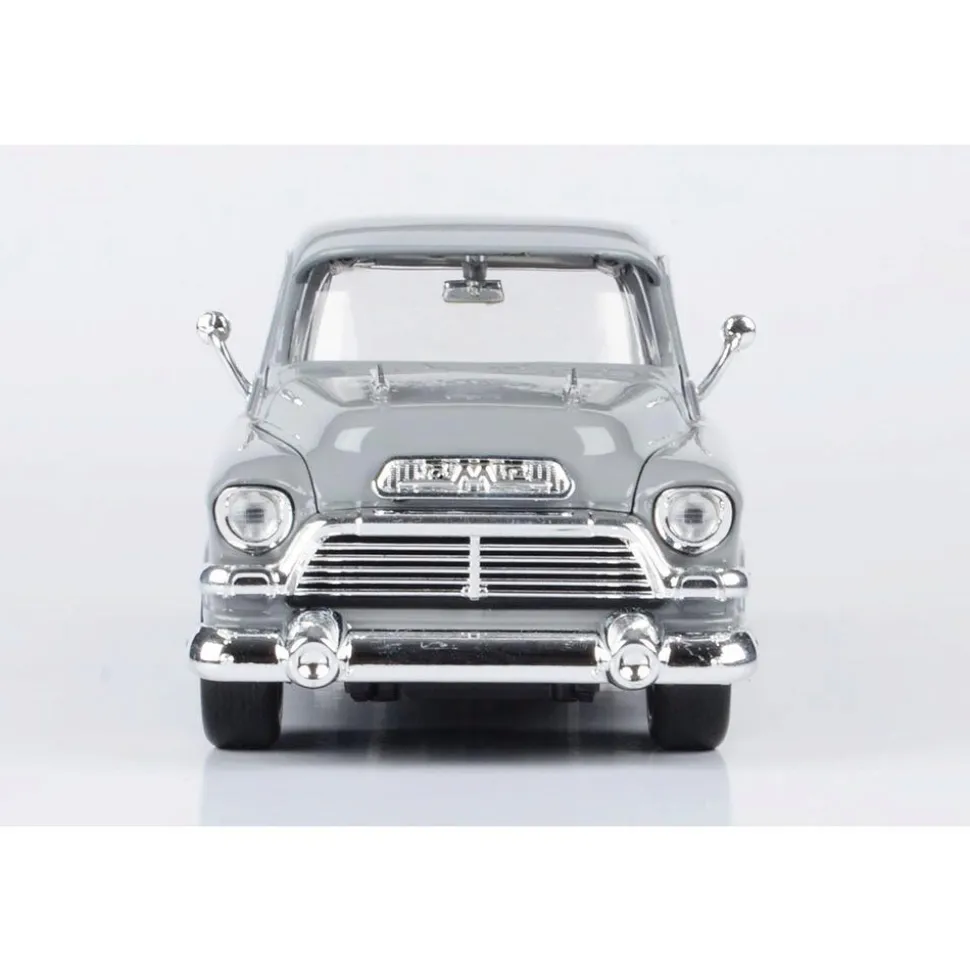 1957 GMC Blue Chip Pickup - Gray 1:24 Scale Diecast Model Truck by Motormax