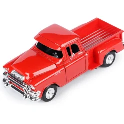 1955 GMC Blue Chip Pickup - Red 1:24 Scale Diecast Model Truck by Motormax