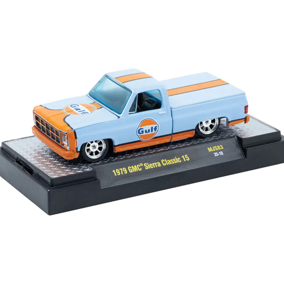 1979 GMC Sierra Classic 15 Custom GULF - Blue - MiJo Exclusives 1:64 Scale Diecast Model Truck by Mijo