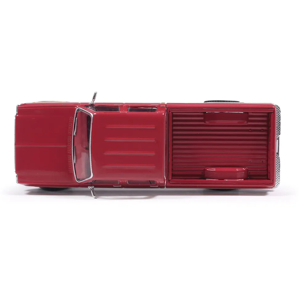 1977 GMC Sierra Grande K2500 Crew Cab Wideside - Dark Red Metallic and Silver Special Two-Tone - Lifted 1:64 Scale Diecast Model Truck by IXO Models