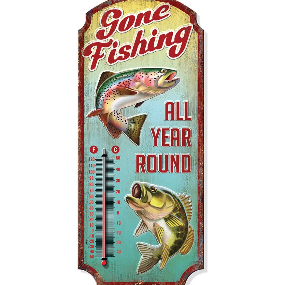 Gone Fishing Thermometer Desperate Enterprises (TH113) by Desperate Enterprises