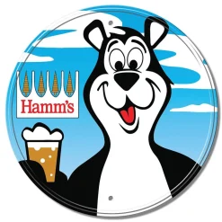 Hamm's Beer with Bear Round Metal Sign Metal by Desperate Enterprises