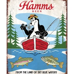 Hamms Fishing Metal Sign 2949 Tin by Desperate Enterprises
