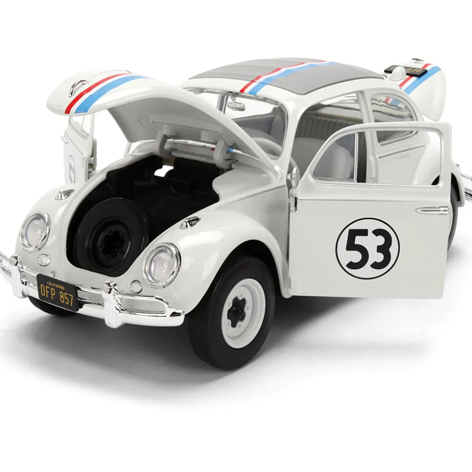 Herbie the Love Bug VW Beetle w/Tire Rack 1:24 Scale Diecast Model Car by Jada Toys