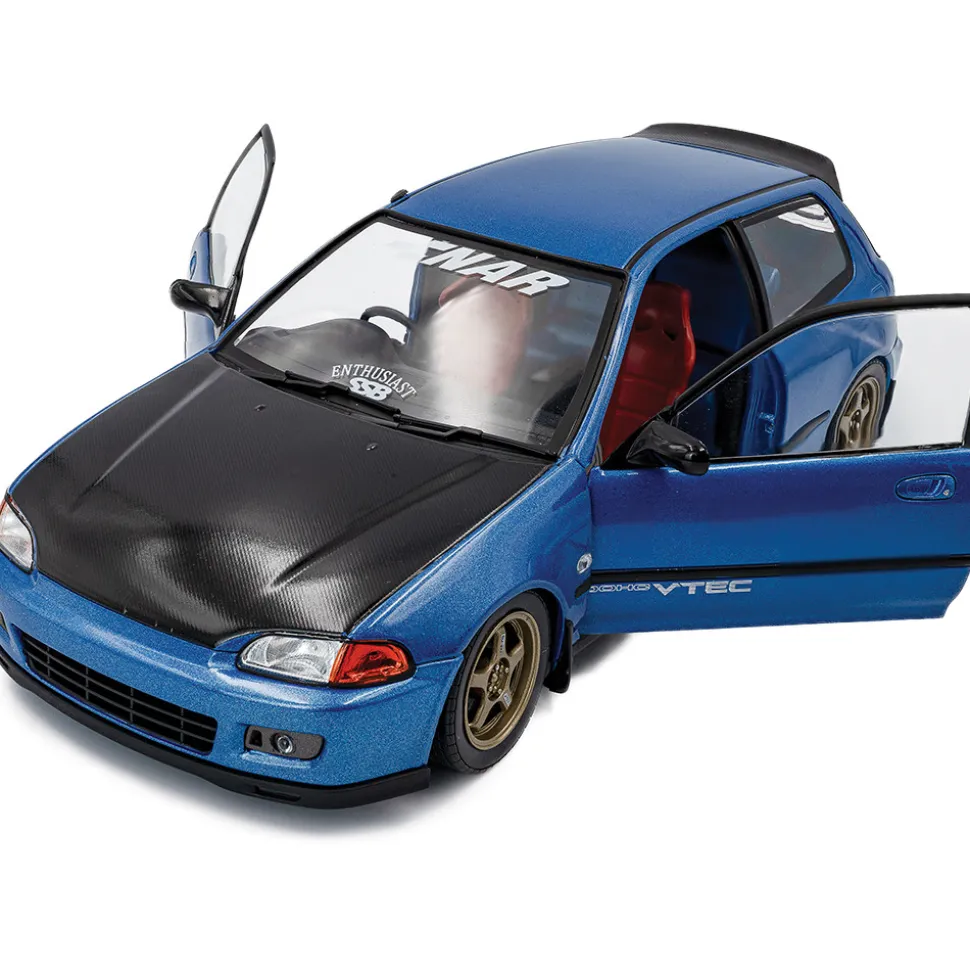 1991 Honda Civic (EG6) Solido Works - Cobalt Blue Pearl 1:18 Scale Diecast Model Car by Solido