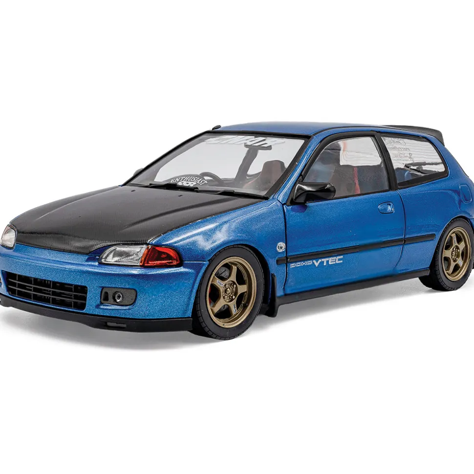 1991 Honda Civic (EG6) Solido Works - Cobalt Blue Pearl 1:18 Scale Diecast Model Car by Solido