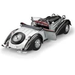 1939 Horch 855 Roadster - Black/Silver 1:18 Scale Diecast Model Car by Sunstar