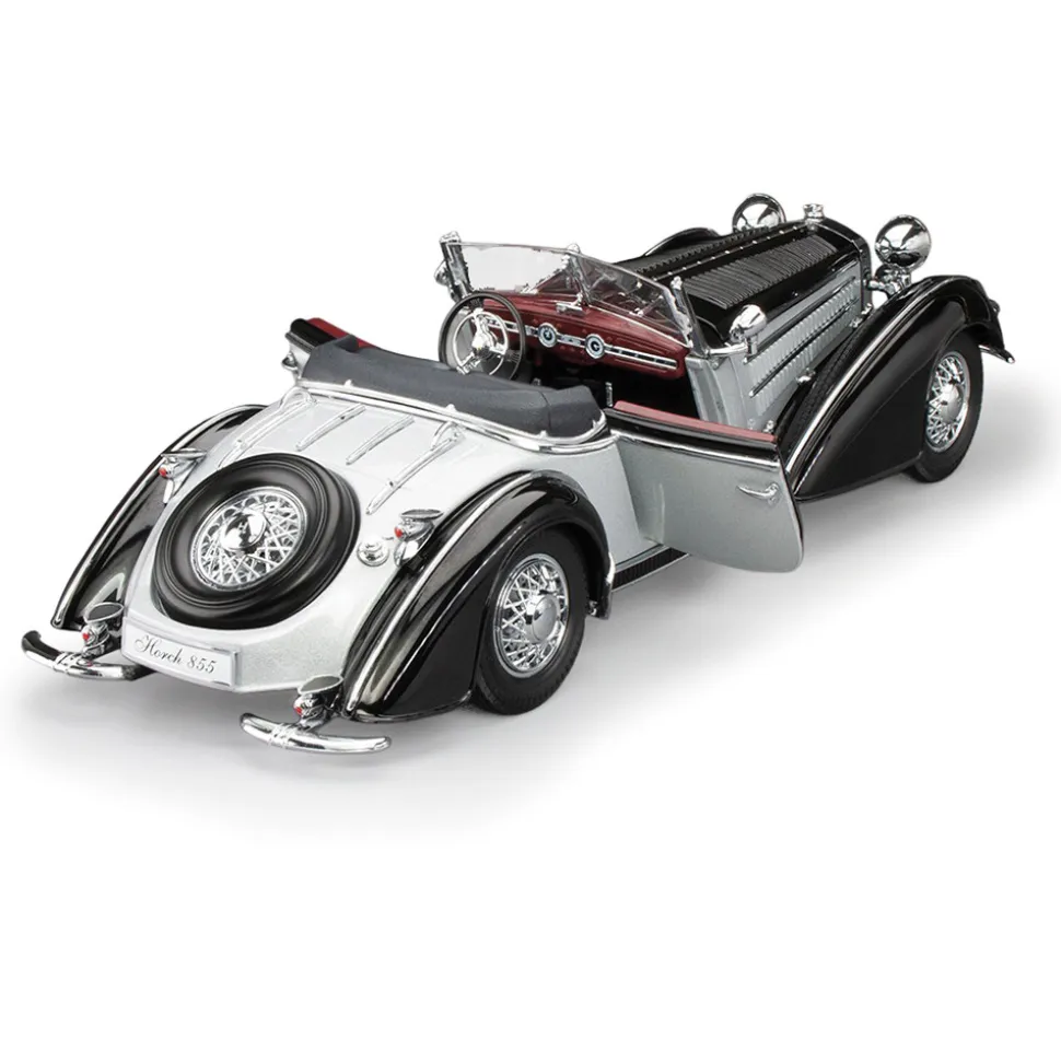 1939 Horch 855 Roadster - Black/Silver 1:18 Scale Diecast Model Car by Sunstar