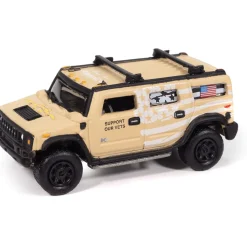 2004 Hummer H2 Wagon Support Our Veterans Parade Vehicle - Sand 1:64 Scale Diecast Model Truck by Johnny Lightning