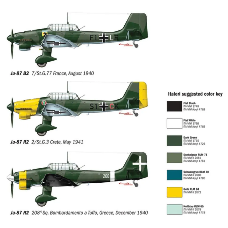 JU 87 B-2/R-2 Stuka 1/72 Kit 1:72 Scale Plastic Model Kit by Italeri