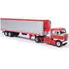1950 Kenworth Bullnose - Red and White with vintage chrome trailer 1:64 Scale Diecast Model Truck by IXO Models